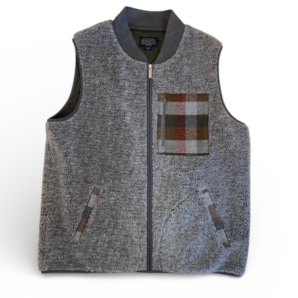 Pendleton Sherpa Fleece Umatilla Camp Vest EUC Size Large